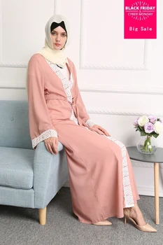 

2018 new Adult Casual stitch linen Robe Musulmane Turkish Printed Abaya Muslim Dress Cardigan Robes Arab Worship Service Wj461