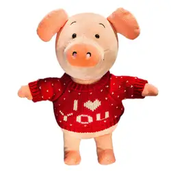 Милая игрушка свинья свитер с надписью «Love» 30 см мягкая плюшевая кукла в подарок Новый каваи игрушки A2