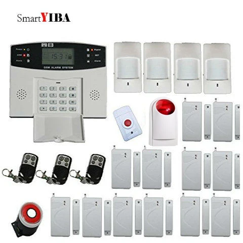SmartYIBA Timely Arm or Disarm Home Security System Kit Wireless Keyboard GSM Alarm SMS Alert Two way Intercom Anti-theft System