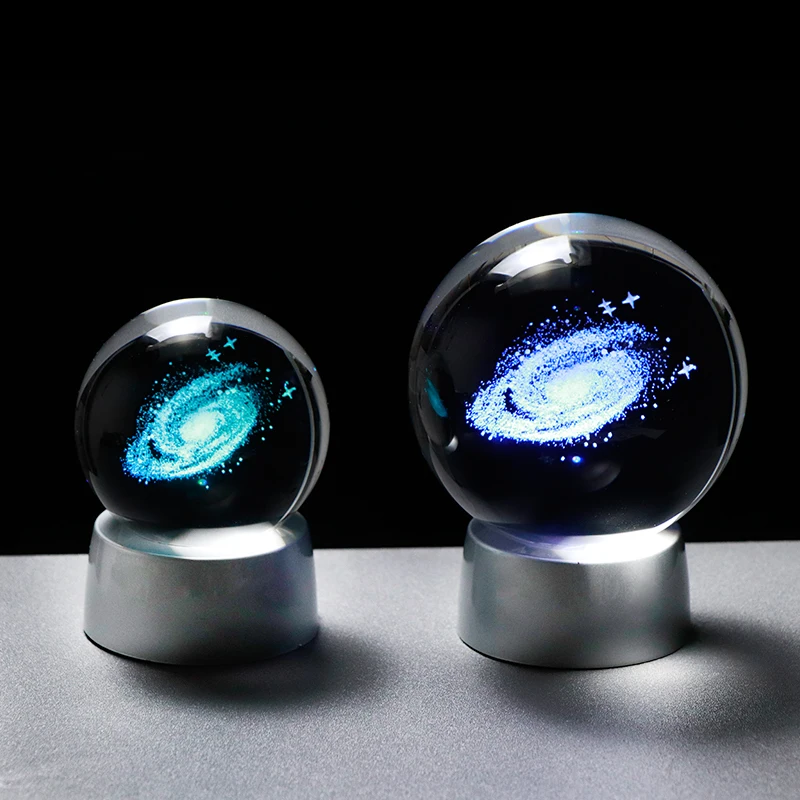 60 мм/80 мм 3D лазерная гравировка Galaxy хрустальный шар Миниатюрная модель кристалл ремесло Сфера орнамент Глобус стекло домашний Декор подарок