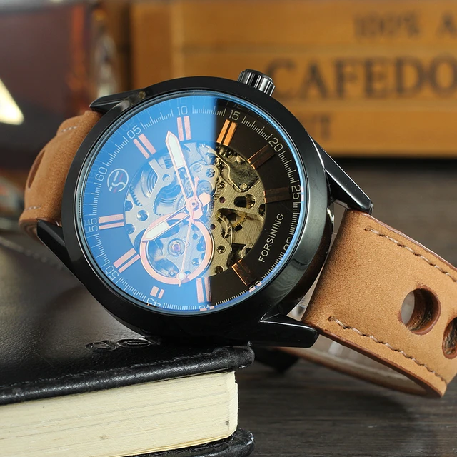Exposed mechanical best sale watch