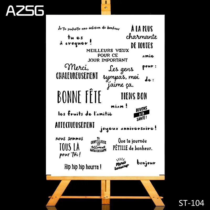 AZSG серия на французском языке прозрачные штампы/печать для DIY скрапбукинга декоративные открытки для рукоделия забавные украшения принадлежности