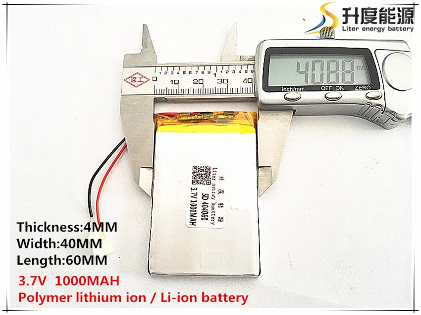

5pcs [SD] 3.7V,1000mAH,[404060] Polymer lithium ion / Li-ion battery for TOY,POWER BANK,GPS,mp3,mp4,cell phone,speaker