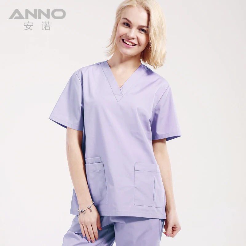 medical uniform oem scrubs set women scrubs cotton polyester nurse plus size scrubs