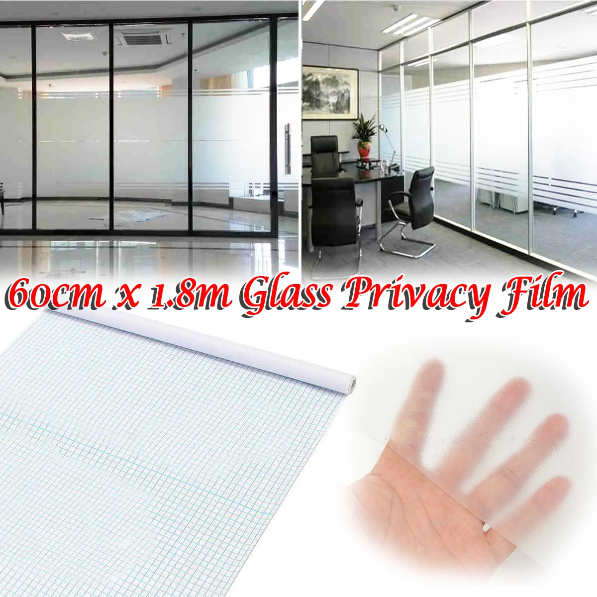 60x180cm Frosted Window Film One Way Mirror Silver Insulation Stickers UV Rejection Privacy Windom Tint Films Home Decoration