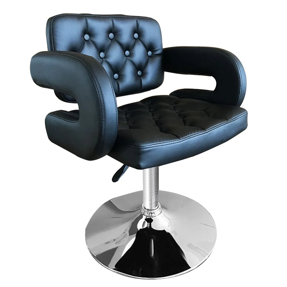 Shellhard Adjustable Barber Chair Leather Styling Salon Barber Chair Beauty Equipment Salon Furniture Black/White