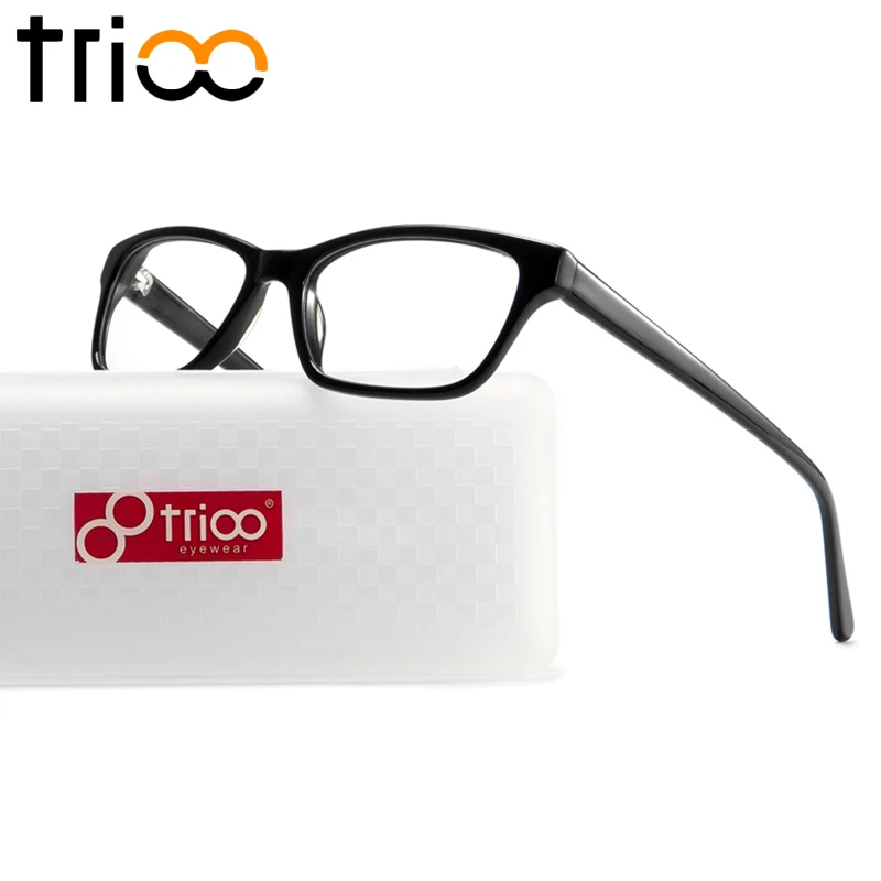 Оптические очки TRIOO для близорукости женские черные квадратные в прозрачной