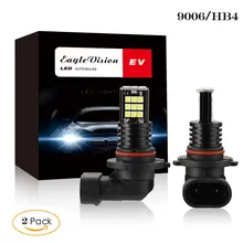 Kongyide luz do carro 2 pçs 9006 hb4 3030 24 smd led rgb farol do carro nevoeiro lâmpada de luz 24w 6000k branco ev11 g0013 ap24