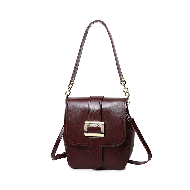 

(25-35)News 2018 for Women Brown Simple Genuine Leather Shoulder Bag Women's Handbags Small Over The Shoulder