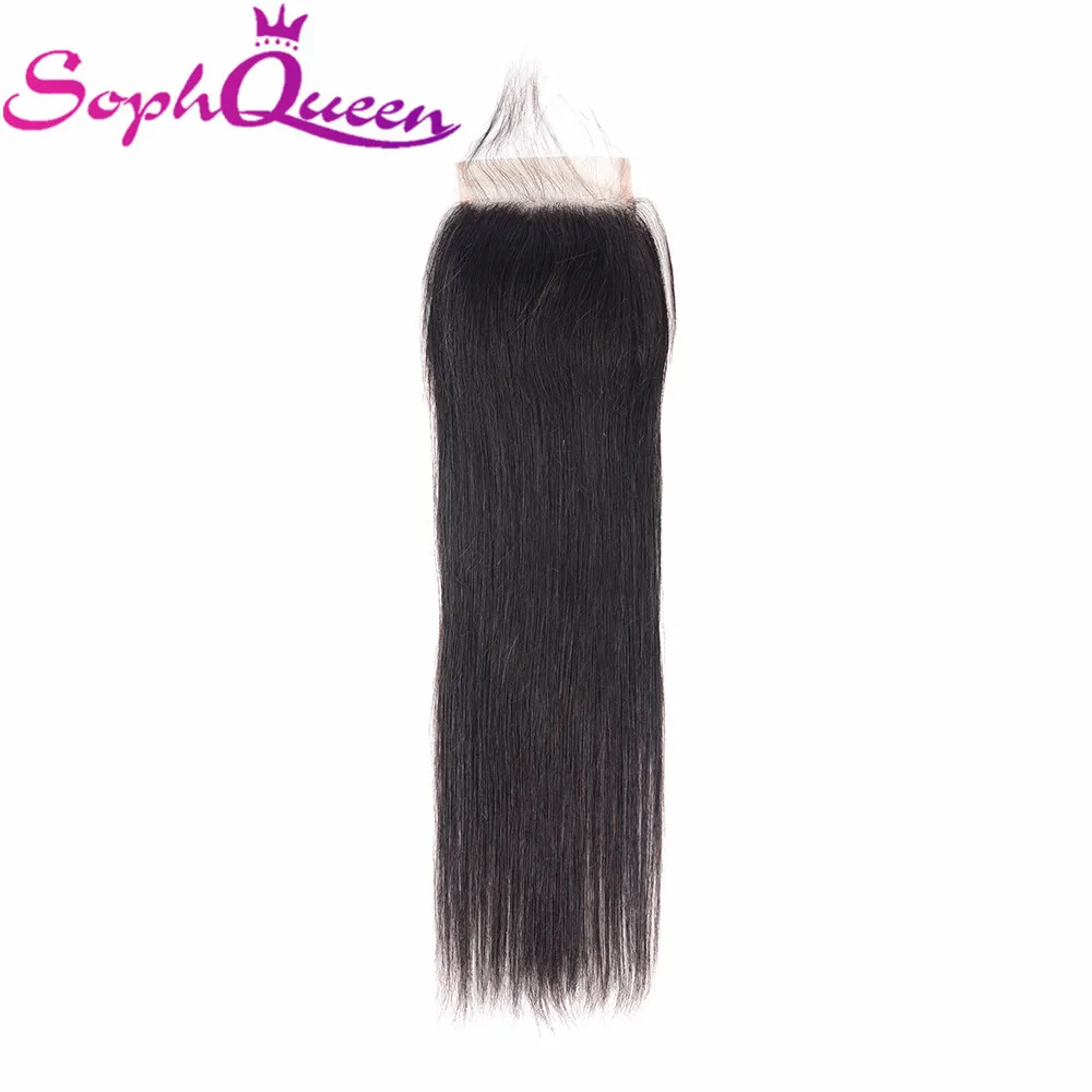 Sophqueen прямые Волосы remy 4*4 застежка натуральный Цвет