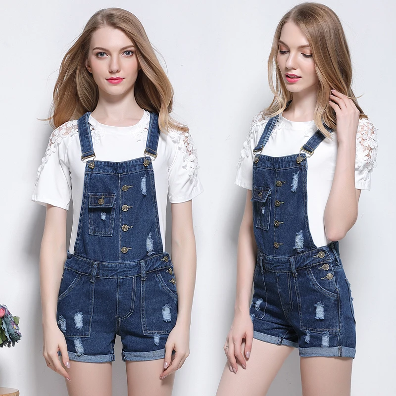 Plus size 5XL Women's Cuffs Holes College Wind Denim Straps Jeans