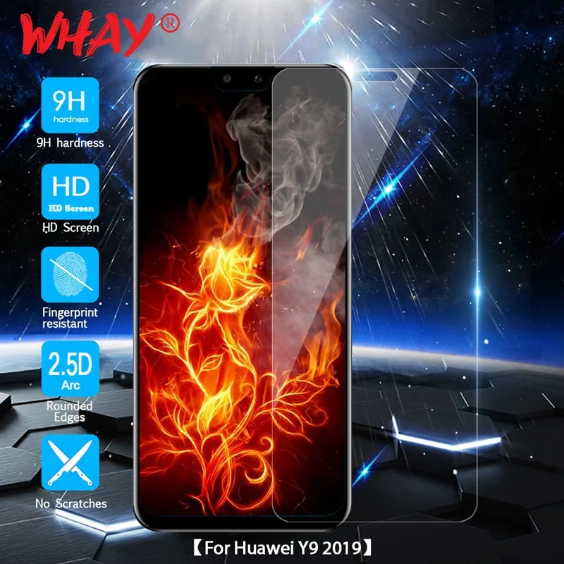 WHAY 2.5D с уровнем твердости 9 H закаленное Стекло для huawei Y9 2019 Экран протектор
