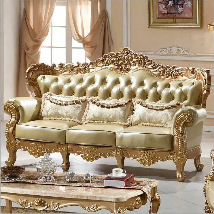living room furniture modern fist layer genuine leather sofa European sectional sofa set p10094