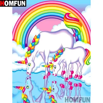 

HOMFUN Full Square/Round Drill 5D DIY Diamond Painting "Cartoon unicorn" Embroidery Cross Stitch 5D Home Decor Gift A14769