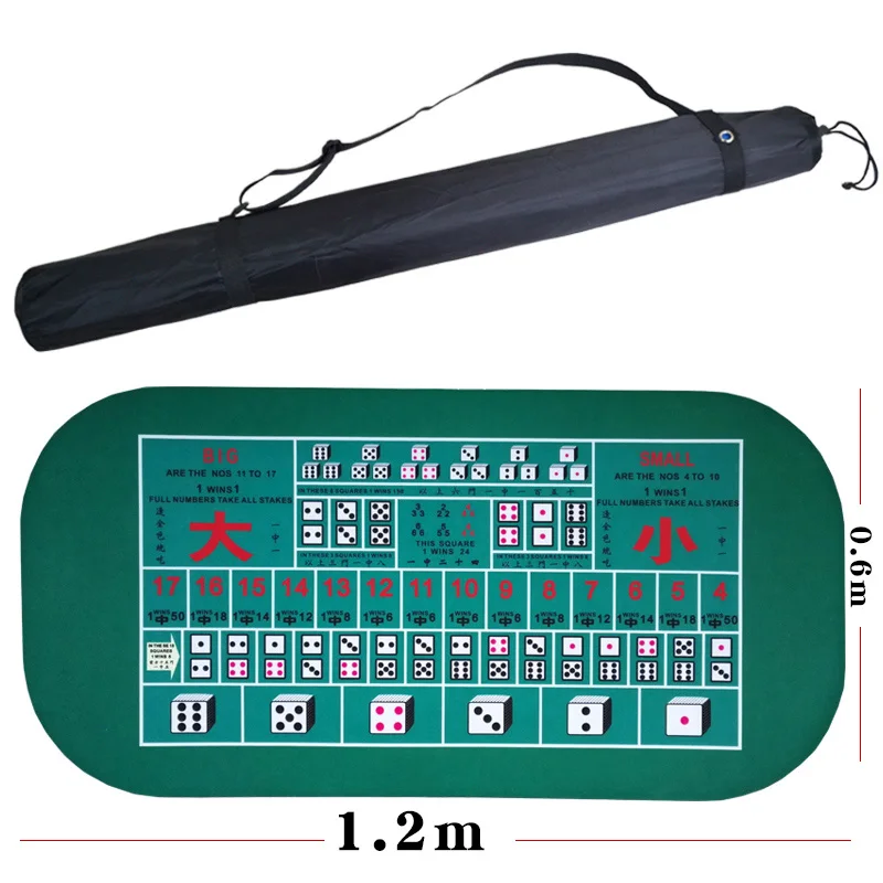 Goedkoop 1.2*0.6 M Hold em Texas Poker Mat Black Jack Baccarat Dobbelstenen Mat Duurzaam Rubber Home Gaming Bureau Pad