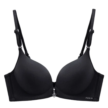 

Comfortable Deep V Lingerie No Steel Rims Sexy Smooth Simple Bra Without Steel Ring One-piece Sexy Push up Ladies Underwear