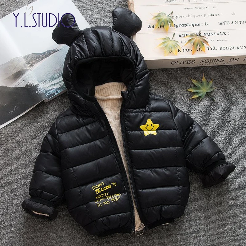 Детский зимний комбинезон для девочек, хлопковое пальто детские плотные теплые куртки с бантами, снегозащитная Одежда для новорожденных девочек, зимний комбинезон - Цвет: Black2
