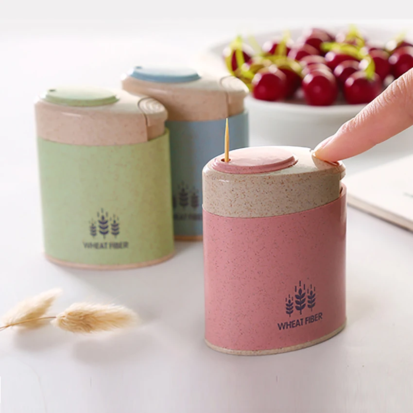 

Household Table Toothpicks Storage Box Dispenser Automatic Pressed Toothpick Holder Container Creative Kitchen Accessories