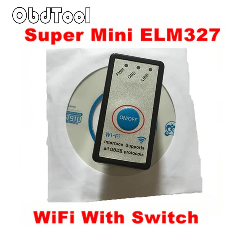 

ObdTooL 2018 MINI ELM327 WIFI ON/OFF Switch V1.5 ELM327 WIFI OBD2/OBDII ELM 327 CAN-BUS Diagnostic Tool for IOS Android LR15