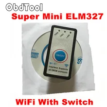 ObdTooL 2018 MINI ELM327 WIFI ON/OFF Switch V1.5 ELM327 WIFI OBD2/OBDII ELM 327 CAN-BUS Diagnostic Tool for IOS Android LR15