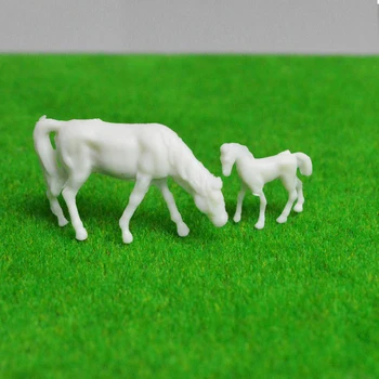 

100pcs 1:87 HO Scale Model Horses Unpainted White Farm Animals For Diorama Architecture Forest Farm Scene Layout Kits