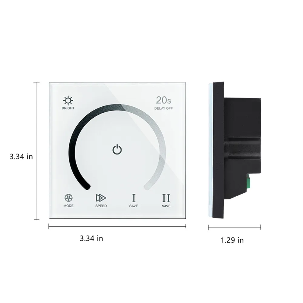Smart Touch Dimmer Glass Panel Wall Switch DC 12V 24V Dimmable Timer LED Controller for Single Color LED Strip Lights Lamp Bulb