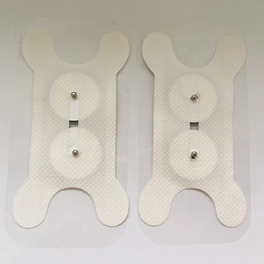 

Free shipping 10pcs white Throat electrode TENS unit electrode pads with 2.5mm snap for swallow throat physiotherapy