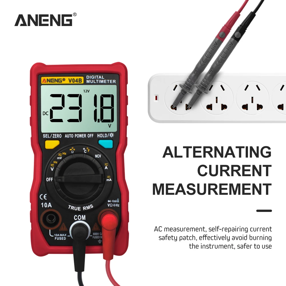 

V04B 4000 Counts LCD Digital Multimeter Backlight Auto Range High-precision Automatic Range Digital Multimeter