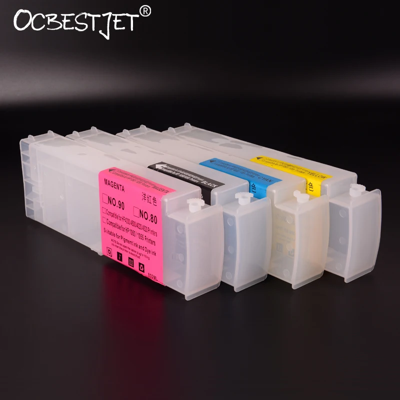 

[Third Party Brand] 800ML Refilled Cartridge For HP 90 Refillable Ink Cartridge For HP Designjet 4000 4000ps 4020 4500 4520