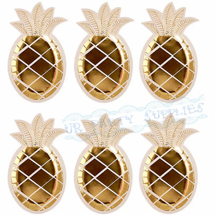 8pc-golden-disposable-pineapple-paper-plates-gold-foil-pineapple-one-off-plates-wedding-kid-s-birthday (2)_