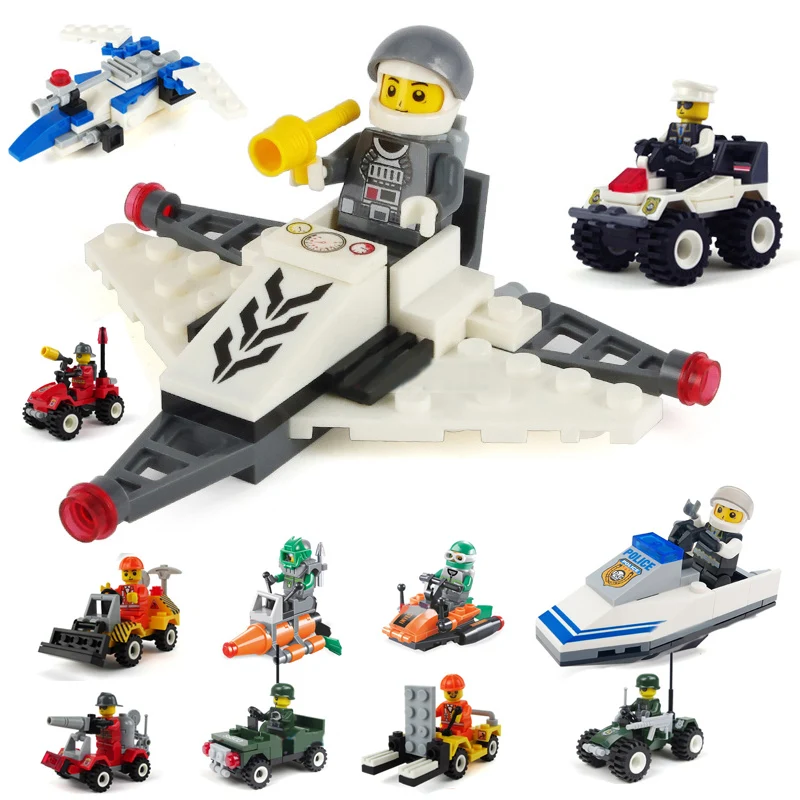 

[Promotion] Building Block Bricks Fighter bulldozer mini Building Block toys child DIY Educational Toys Compatible Legoings