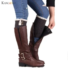 Горячая новинка Модные женские зимние пуговицы вязать крючком для ног гетры до колена укороченные сапоги леггинсы Wamer высокое качество De272