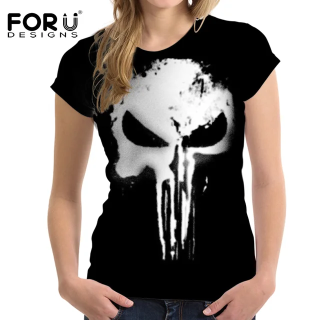 Forudesigns Negro Manga Verano De Cuello Mujeres Redondo Camisetas 8Fvw6q8