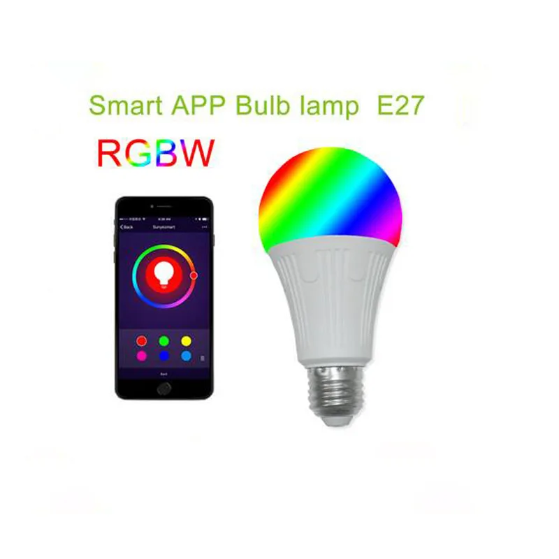 Smart led лампы E27 B22 12 Вт 600 люмен RGBW Цвет лампочки Wi-Fi смартфон дистанционного управления