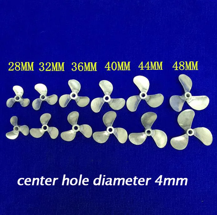 3 комплекта/партия-лезвия RC лодка металлический пропеллер 4 мм вал пропеллера Диаметр 28/32/36/40/44/48 мм влево/правый винт запасные Запчасти