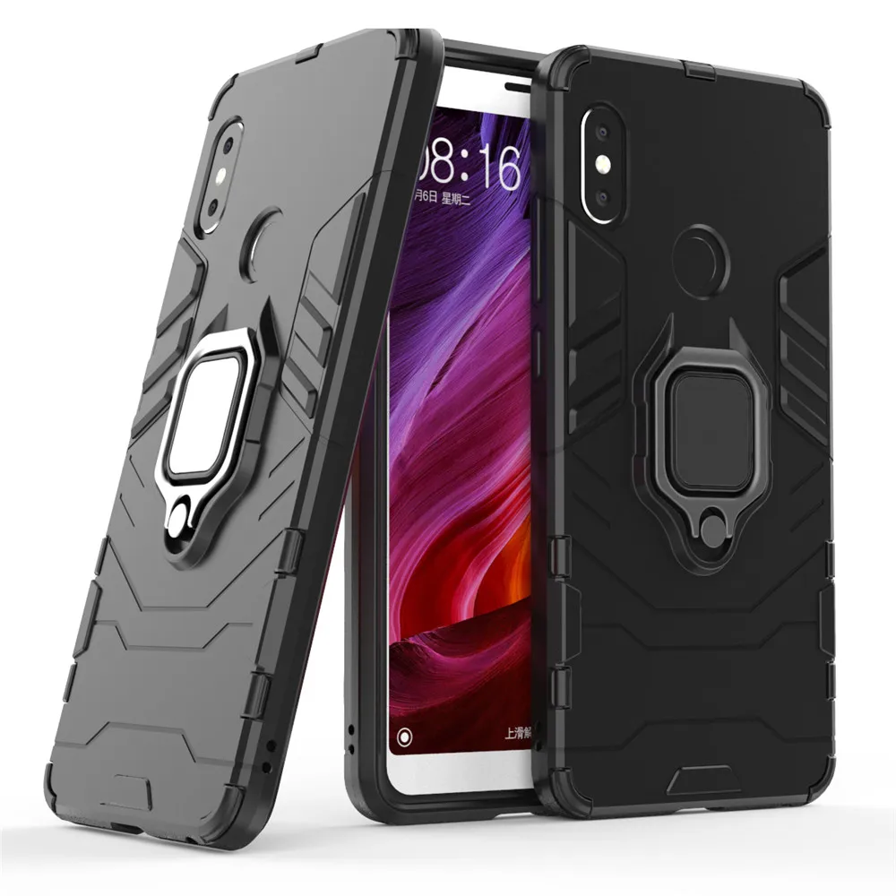 

For Xiaomi Redmi Note 5 Case Cover Silicone Tpu And Hard Pc Ultra Luxury Armor Shockproof Metal Ring Holder Case