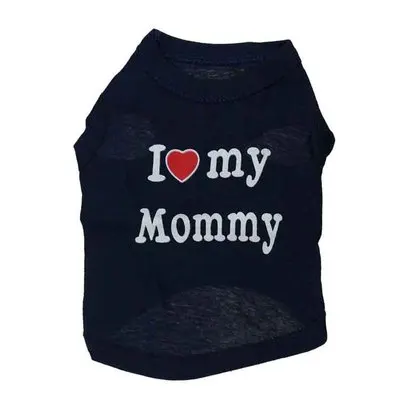 Модная одежда для собак I Love Mommy, одежда для маленьких собак, спортивная летняя одежда, пальто, мягкая футболка для йоркширских терьеров и чихуа-Хуа, одежда для щенков