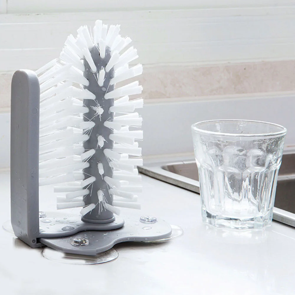 

Simple Suction Wall Lazy Cup Brush Glass Cleaning Brush Kitchen Rotating Water Cup Tea Cup Brush Rotating Cup Teacup Brush