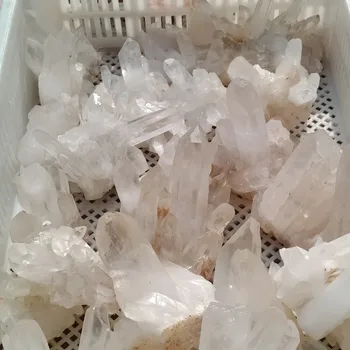 

DHXYZB 5kg Natural white crystal clear cluster Original Stone Quartz Mineral Specimen rock Raw Gemstone reiki Healing Decor