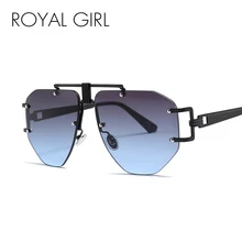 Королевские женские солнцезащитные очки без оправы для мужчин и женщин, новинка, брендовые нестандартные солнцезащитные очки с металлической оправой, женские солнцезащитные очки UV400 ss366