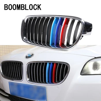 

3pcs 3D M Car Front Grille Trim Sport Strips Cover Motorsport Power Performance Stickers for BMW E39 E60 F10 F07 G30 5 series