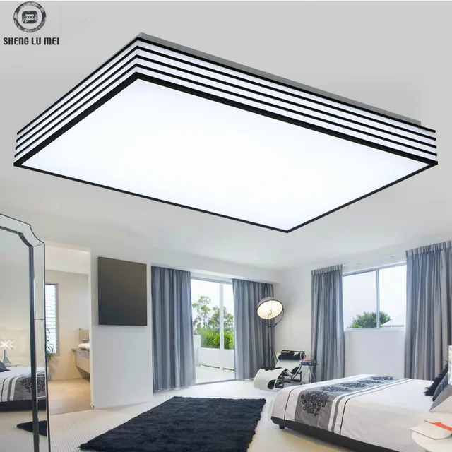 Hitam dan putih yang modern kamar tidur lampu langit ...