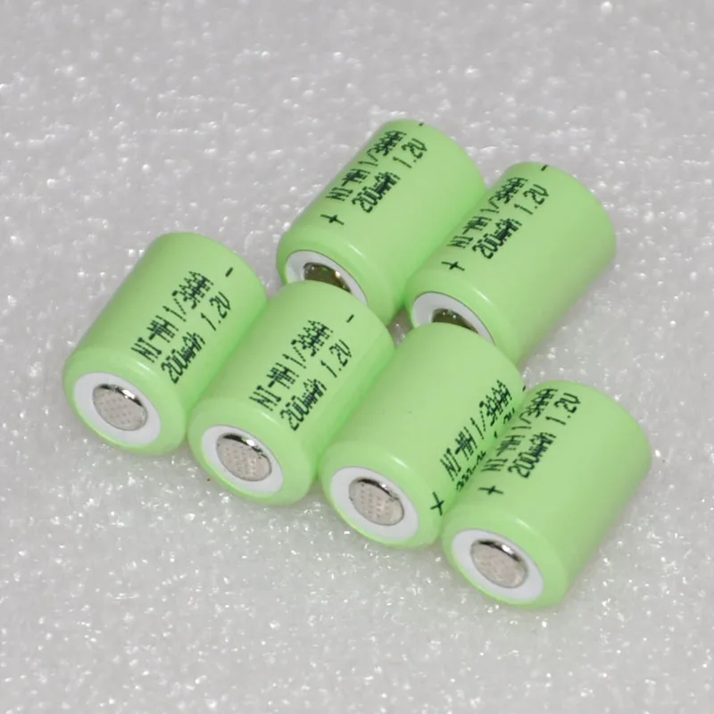 2 4 6 10 30 шт./лот 1,2 V 1/3AAA 200mAh Ni-MH Nimh 1/3 AAA аккумуляторная батарея с плоским верхом без штифтов