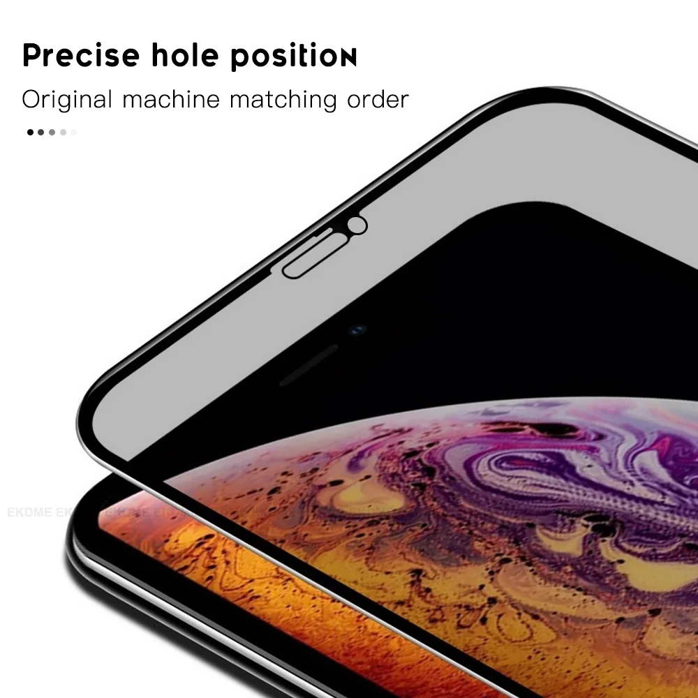 Анти Шпион конфиденциальности полное покрытие закаленное стекло для iPhone XR XS MAX 10X8