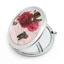 60x персонализированные компактный кошелек зеркала Серебряная Сумочка зеркало на заказ логотип фото рекламный подарок вечерние сувениры карманное зеркало для макияжа