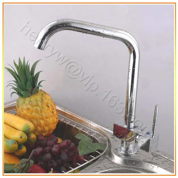 L15720 Luxury Brass Kitchen Faucet Polish and Chrome Finish Sink Mixer