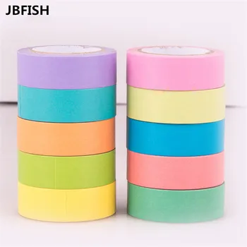 

JBFISH Solid Color slim paper tape washi tape 10mm*15m Macaron candy color decorative masking tapes School supplies 1075