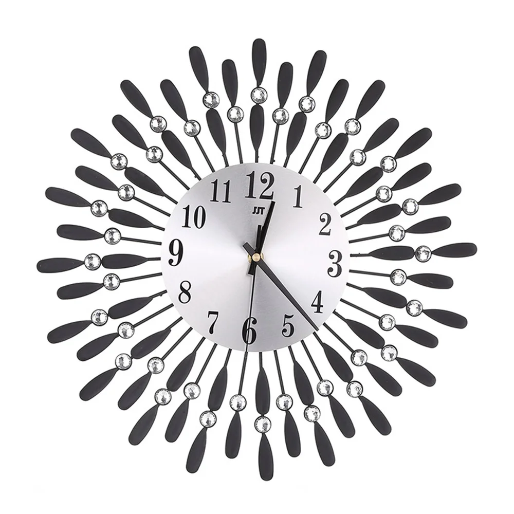 

Luxury 3D Wall Clock Secret Stash Wall Watch Mechanism Metal Crystal Digital Clock Bead Flower Relogio Parede Home Decor Clocks