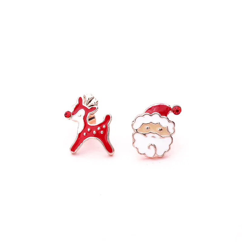 Crazy Feng очаровательные рождественские серьги-гвоздики для женщин и мужчин милый Санта-Клаус Рождественская елка вечерние серьги-гвоздики ювелирные изделия подарки - Окраска металла: 369