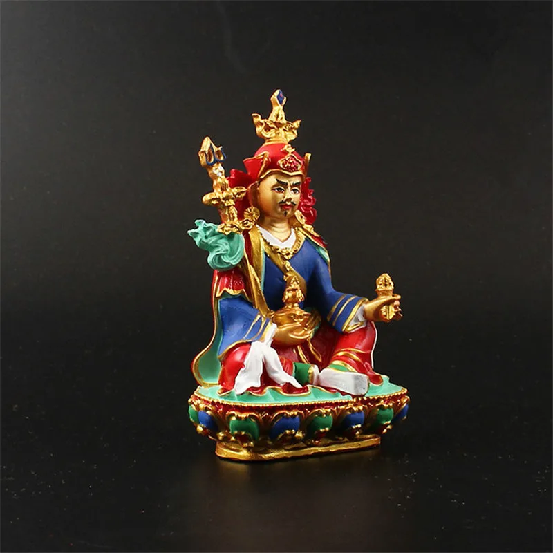 Padmasambhava Figurine Auspicious Exquisite Hand Painted Resin Solemn Buddha